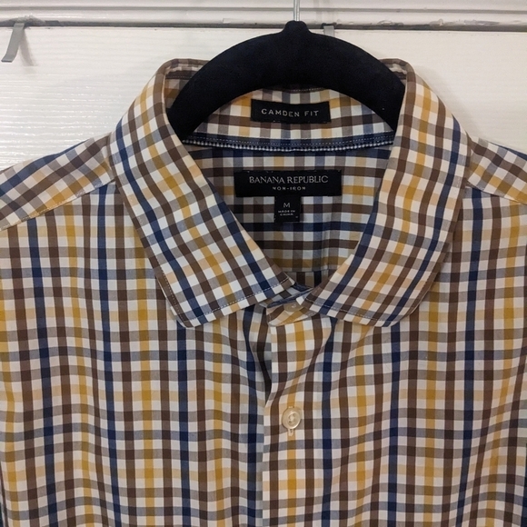 Men's BANANA REPUBLIC Camden Fit Checked Long Sleeve Button Down Shirt - Picture 3 of 7